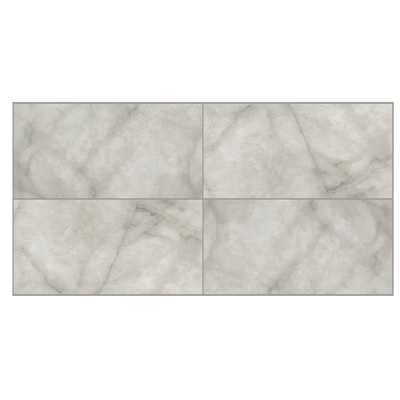 allen + roth Moon Light Grey 12-in x 24-in Polished Porcelain Marble Look Floor and Wall Tile (1.93-sq. ft