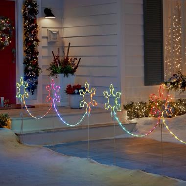 the choreographed lightshow snowflakes