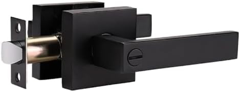 Onateel 1 Pack Modern Black Door Handles Privacy Door Levers Black Door Knobs Interior Heavy Duty Reversible Door Locks Keyless Square Interior Door Handle