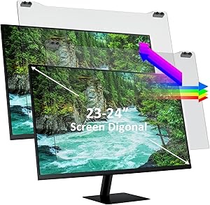GHY [2 Packs] Universal 23, 23.6, 23.8, 24" Anti Blue Light Screen Protector 24 Inch Monitor, Anti UV Eye Protection Filter, Hanging Type Computer Screen Protector For Eyes 2 Pack-24" Diagonal(Without Bezel) Blue Light Blocking