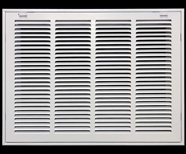 18" X 22" Steel Return Air Filter Grille for 1" Filter - Easy Plastic Tabs for Removable Face/Door - HVAC DUCT COVER - Flat Stamped Face -White [Outer Dimensions: 19.75w X 23.75h] 18 X 22
