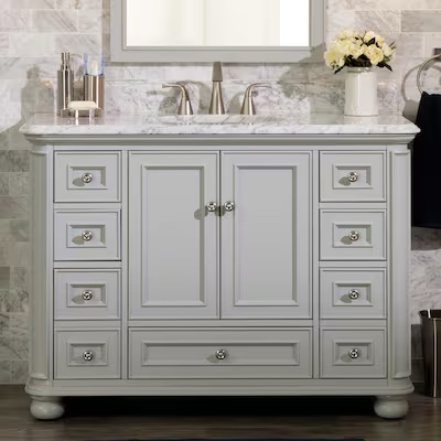 allen + roth Wrightsville 48-in Light Gray Undermount Single Sink Bathroom Vanity
