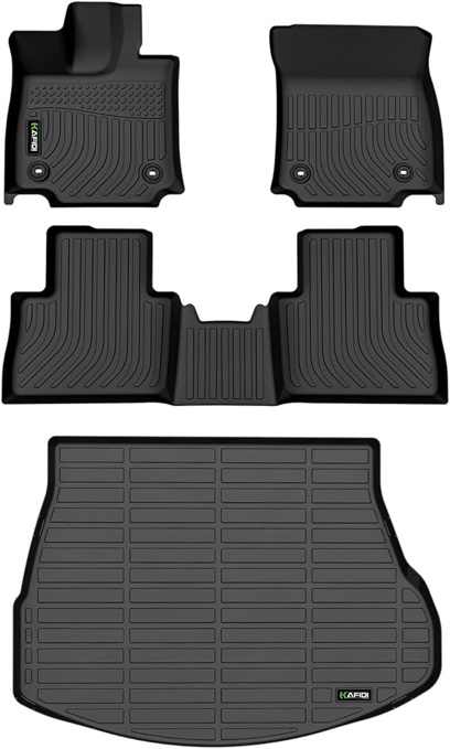 HAFIDI All Weather Car Floor Mats & Cargo Liner for Mazda CX-30 2020-2024 (FWD Only) Custom Fit Full Set Accessories - Black