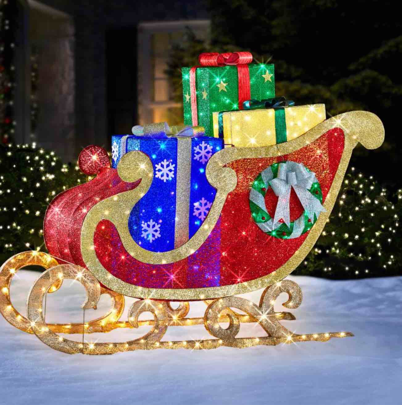the 8' christmas spirit twinkling sleigh