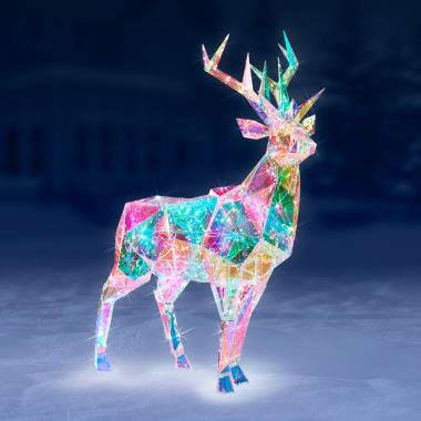 The 5' Prismatic Iridescent Christmas Stag