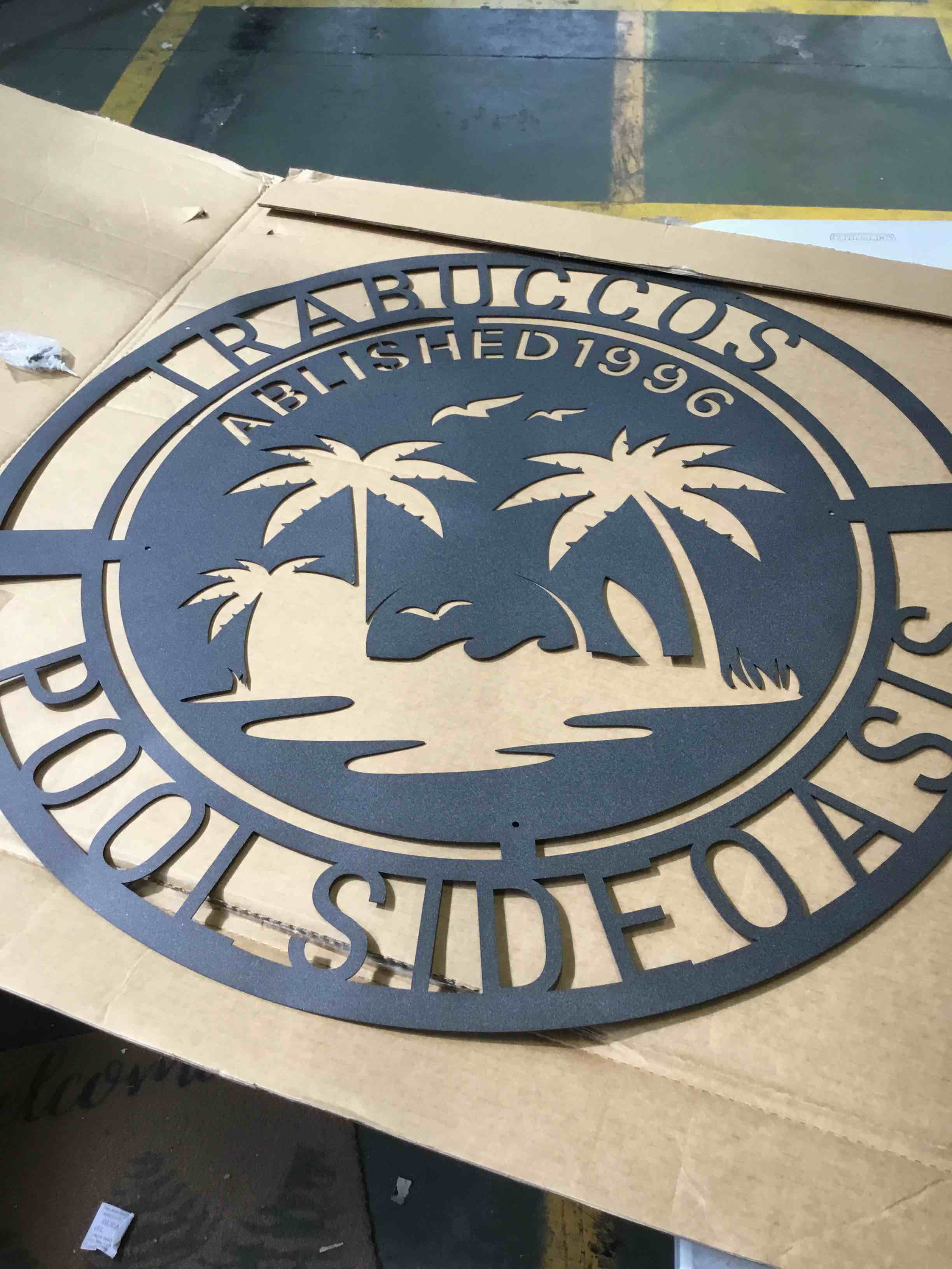 Pool side paradise outdoor sign