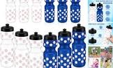 24 Pcs Water Bottle Bulk Reusable Sports Squeeze Water Bottles Ball Cup Accessories for Sports Party Favors Team Gifts Players for Gym Most Bike Cage (baseball)