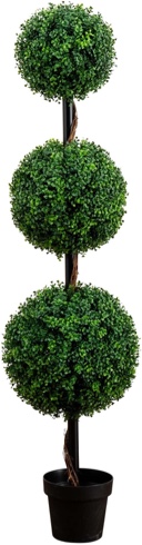 nearly natural 5ft. artificial triple ball boxwood topiary tree (indoor/outdoor)