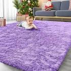 OLANLY 6x9 Machine Washable Large Area Rugs for Living Room, Bedroom, Soft Fluffy Shaggy Bedside Rug, Indoor Floor Carpet for Kids Girls and Boys, Dorms, Nursery, Home Decor Aesthetic, Beige 6x9 ft light purple 