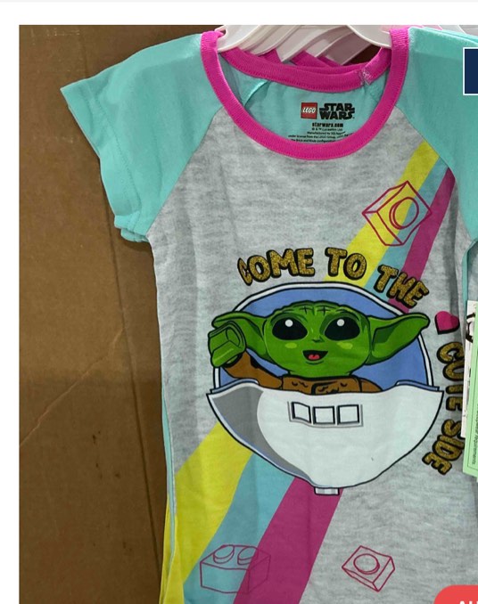 case of Girls Sleepwear Lego Star Wars 4/5, 6/6x, 7/8 and 10/12(Case of 6)
