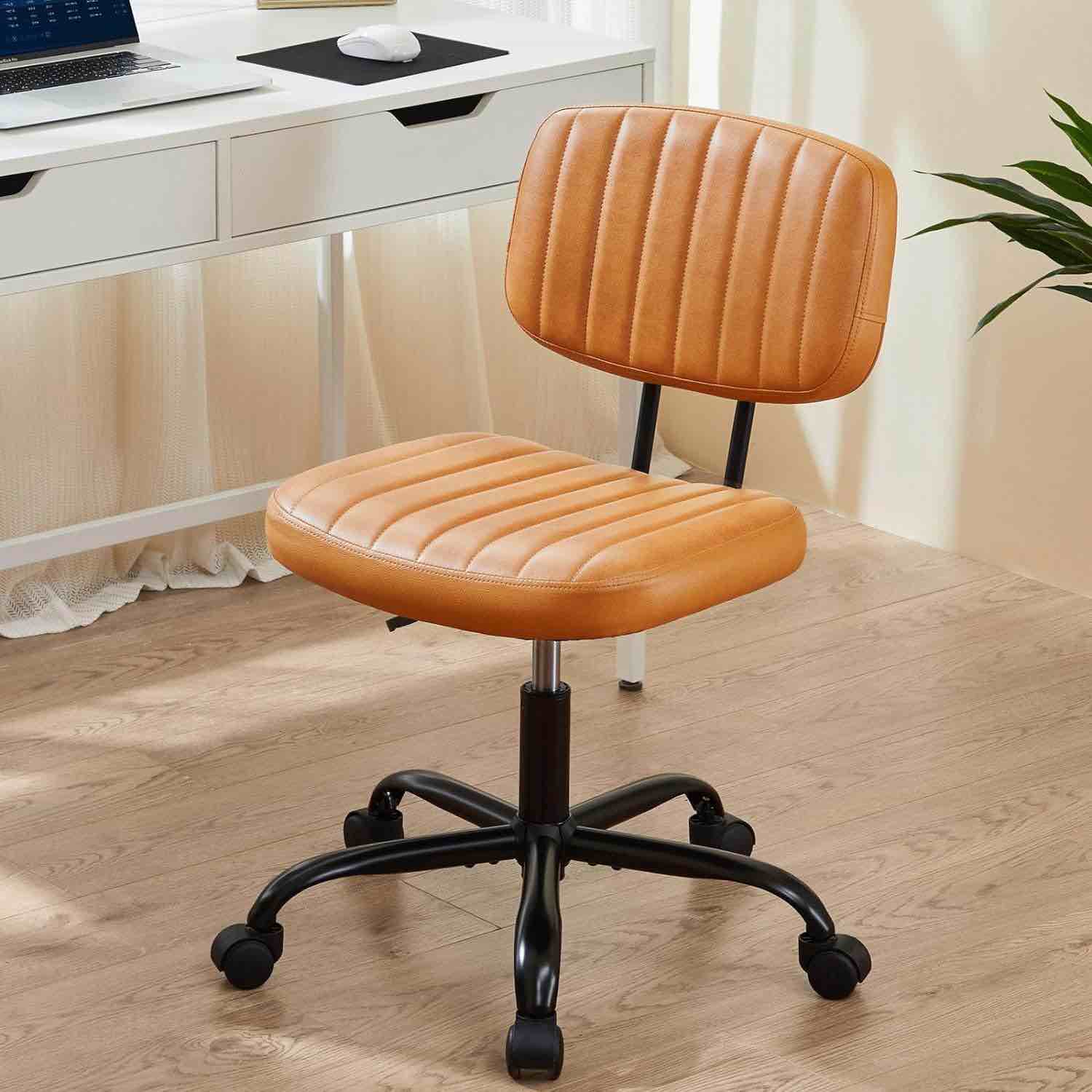 MyDepot PU Leather Task Chair - Low Back Home Office With Wheels