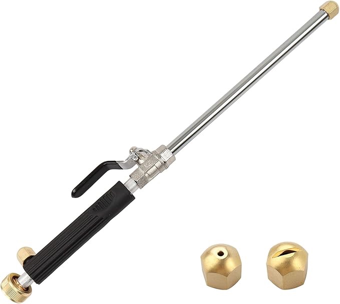 High Pressure Power Washer Attachment Wand, Hydro Jet Water Hose Nozzle,Watering Sprayer Cleaning Tool, Wand Lance for Gutter Patio Car Pet Window Glass Blue