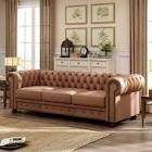 incomplete box 1/2 only Samrat 88.5" Chesterfield Sofa, Faux