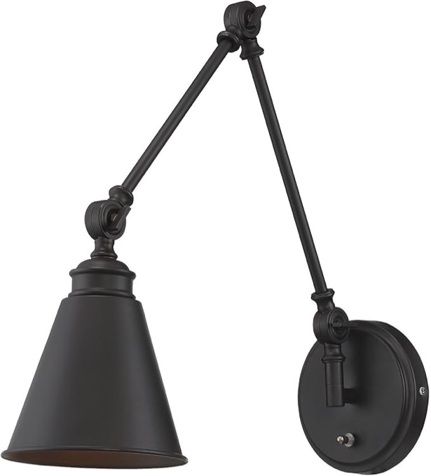 (2 pcs)Savoy House 9-961CP-1-13 Morland 1-Light Adjustable Sconce w/Plug in English Bronze