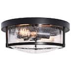 Razia 10 in. 2-Light Flush Mount Ceiling Lights with Water-drop Glass Shade