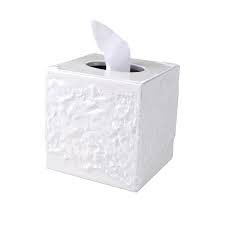 Pigeon And Poodle White Alanya Square Porcelain Tissue Box Cover Case