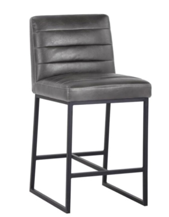 Home Square Spyros 26" Iron Counter Stool in Overcast Gray 