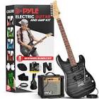 Pyle Electric Guitar Kit with Amp, Full Size Instrument with Humbucker Pickups, Guitarra Electrica Amplifier and Beginner Bundle Accessories, 39" Black
