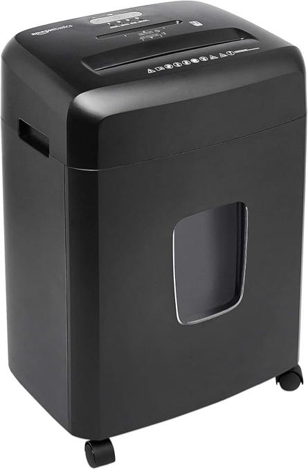 Amazon Basics 15 Sheet - New model Cross Cut Paper and Credit Card CD Shredder With 6 Gallon Bin, Black