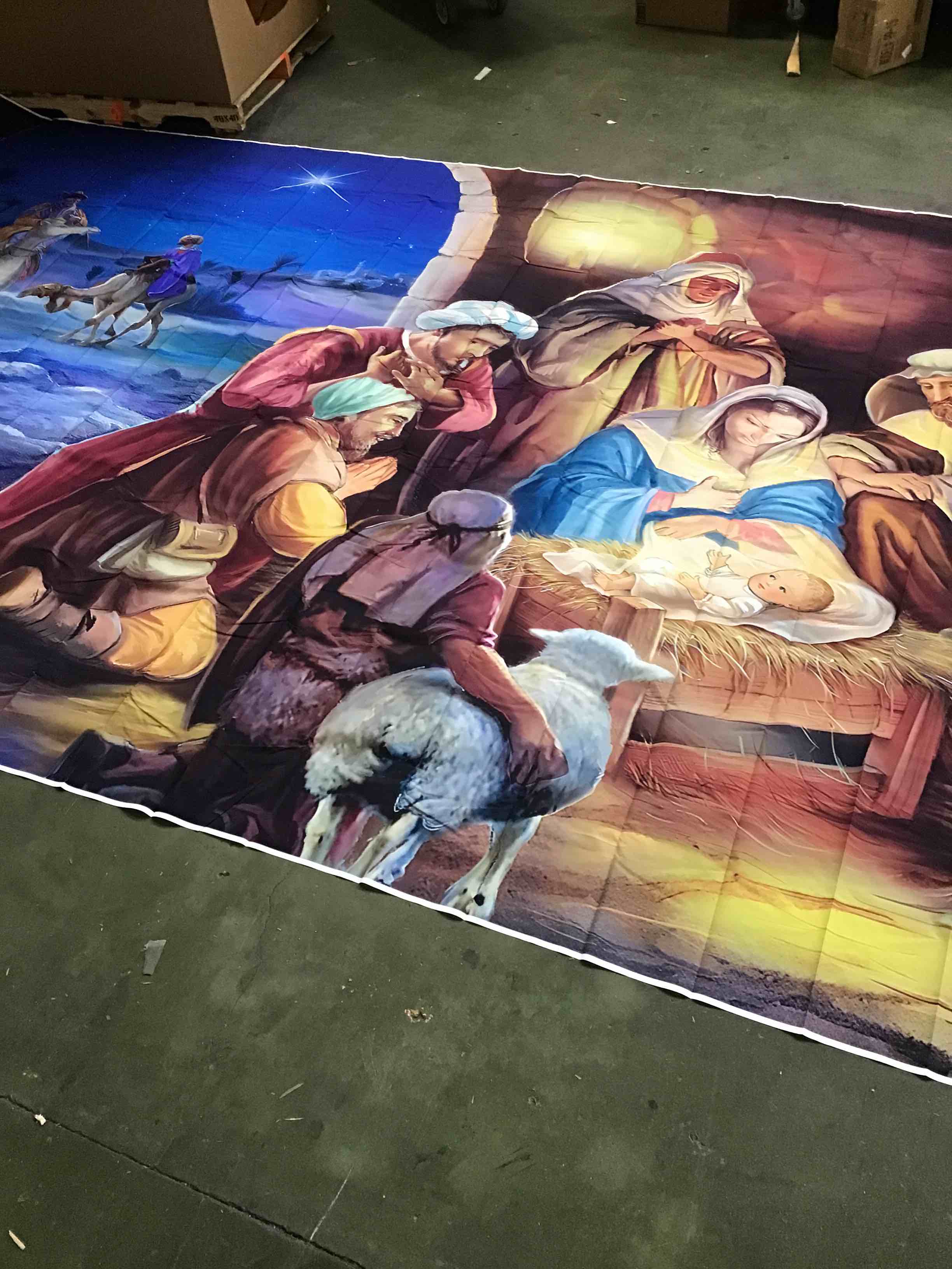 Christmas Nativity Backdrop 20x10ft Nativity Stable Scene Birth of Jesus Background Bethlehem Village Manger Backdrop Christmas Nativity Decorations Banner Christian Religious Church Photo Props