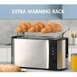 Ikich Toaster 4 Slice Long Slot, 4 Slices, Classical Sliver Silver