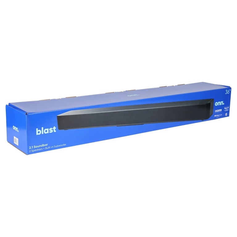 NEW - onn. 2.1 Soundbar System with Dolby Digital Plus, 2 Speakers and Built-in Subwoofer, 36"