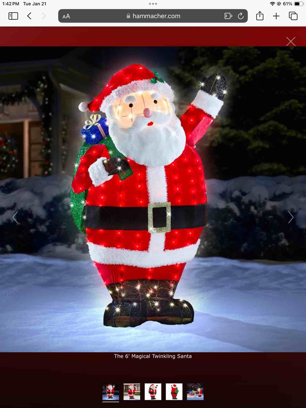 The 6' Magical Twinkling Santa