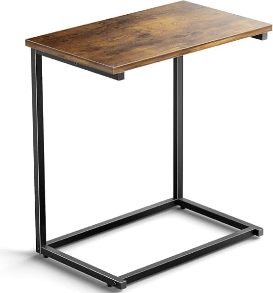 Pipishell C Shaped End Table 27 inches High, Side Table for Couch Slide Under, C Table Sofa Side End Table for Living Room PIET06M