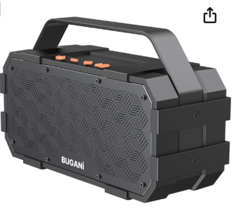 BUGANI Bluetooth Speakers, 40W Loud Portable Wireless Bluetooth Speaker, 24H Playtime Outdoor Speaker, Stereo Sound Rich Bass, TWS Pairing, Built-in Mic Supports TF Card, AUX for Party Outdoor Camping