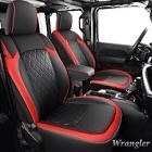 Coverado Jeep Wrangler JK JL Seat Covers 4-Door Fullset, Leather Car Seat Covers for Truck Automotive Seat Covers Custom Fit for 2007-2023 Jeep Wrangler?RED?