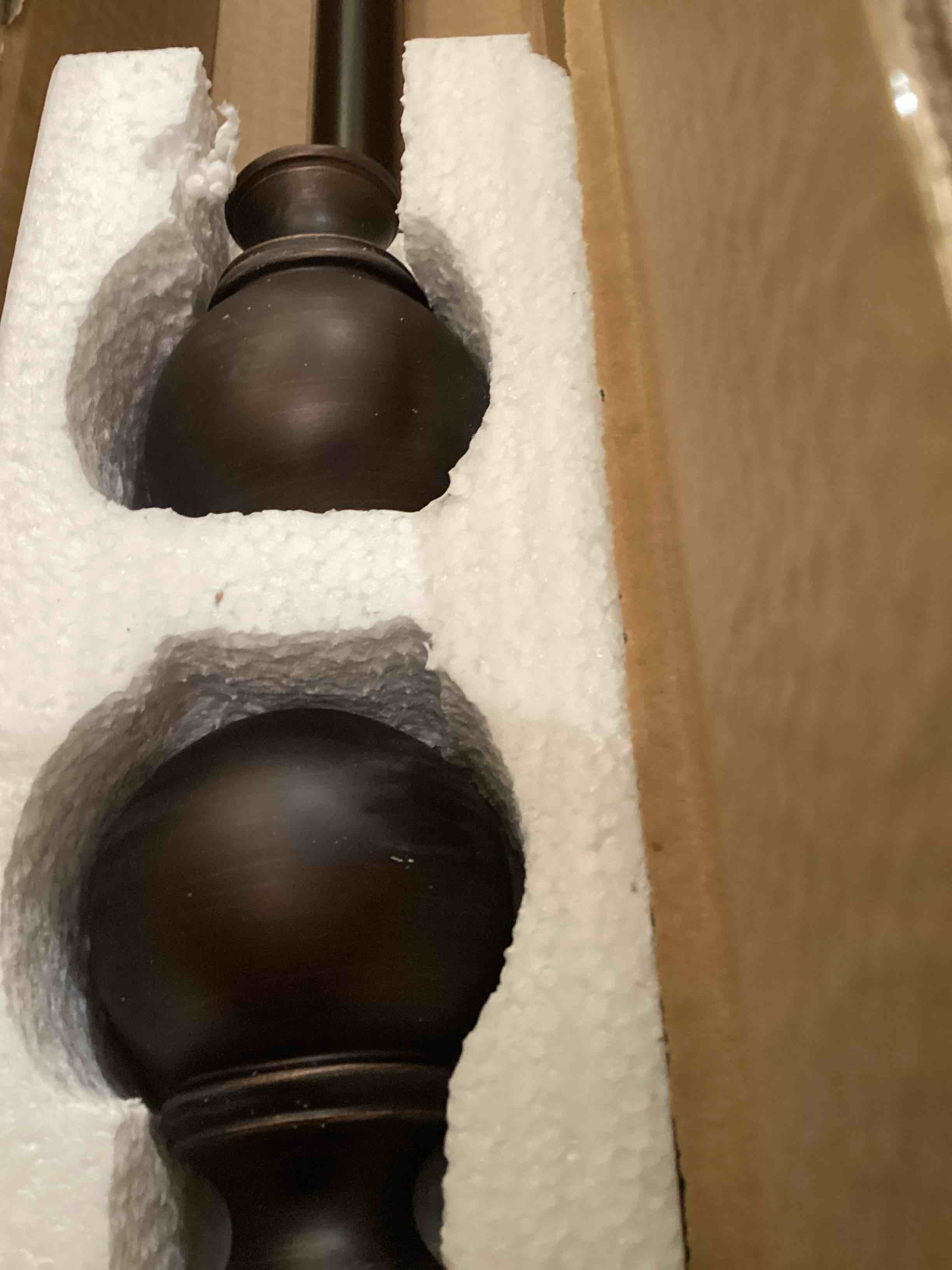 Elrene Home Fashions Cordelia Adjustable Single Curtain Rod with Globe Ball Finials, 1 Inch Diameter, Antique Bronze, 48"-86"