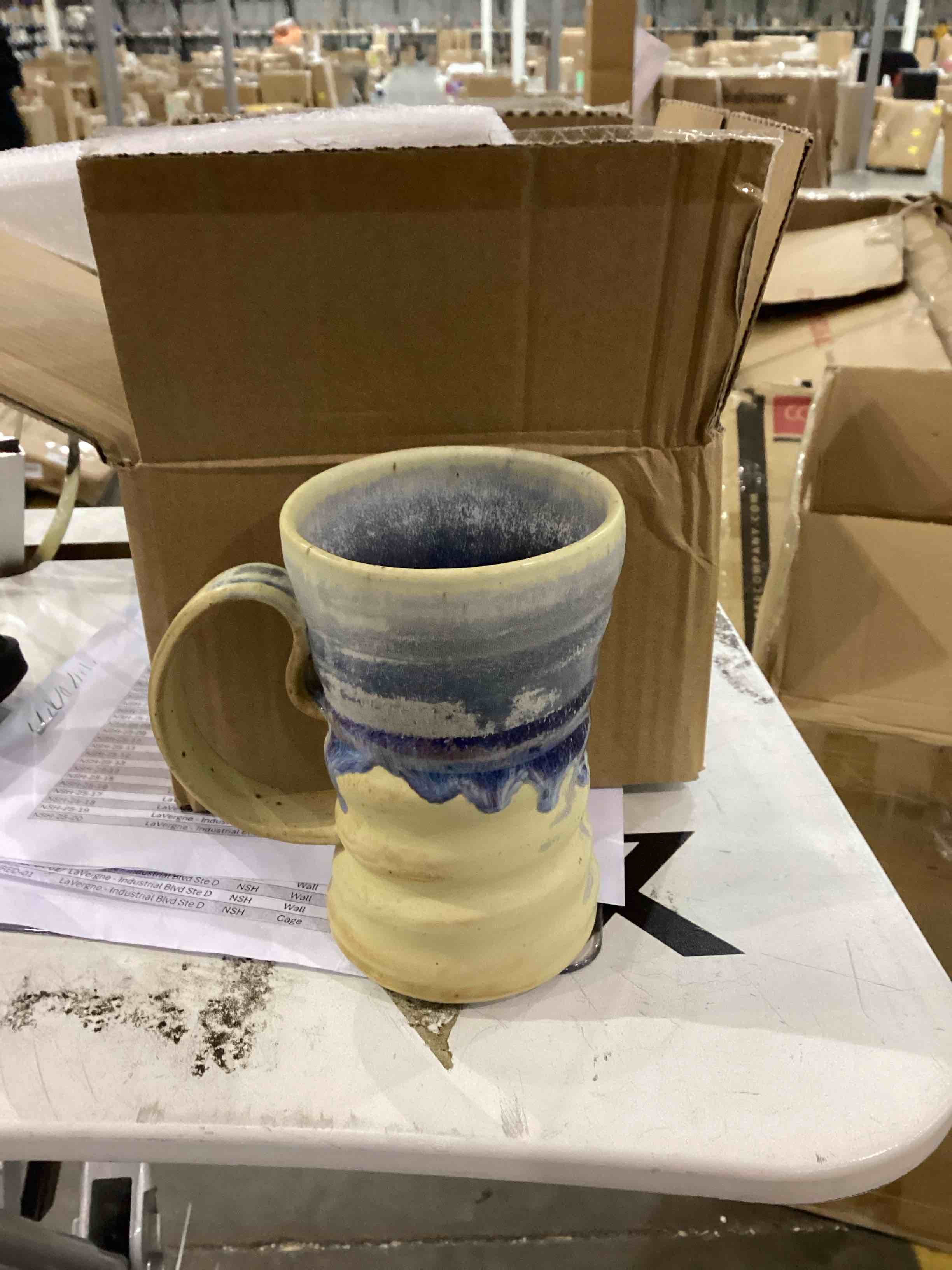 large handmade ceramic coffee mug