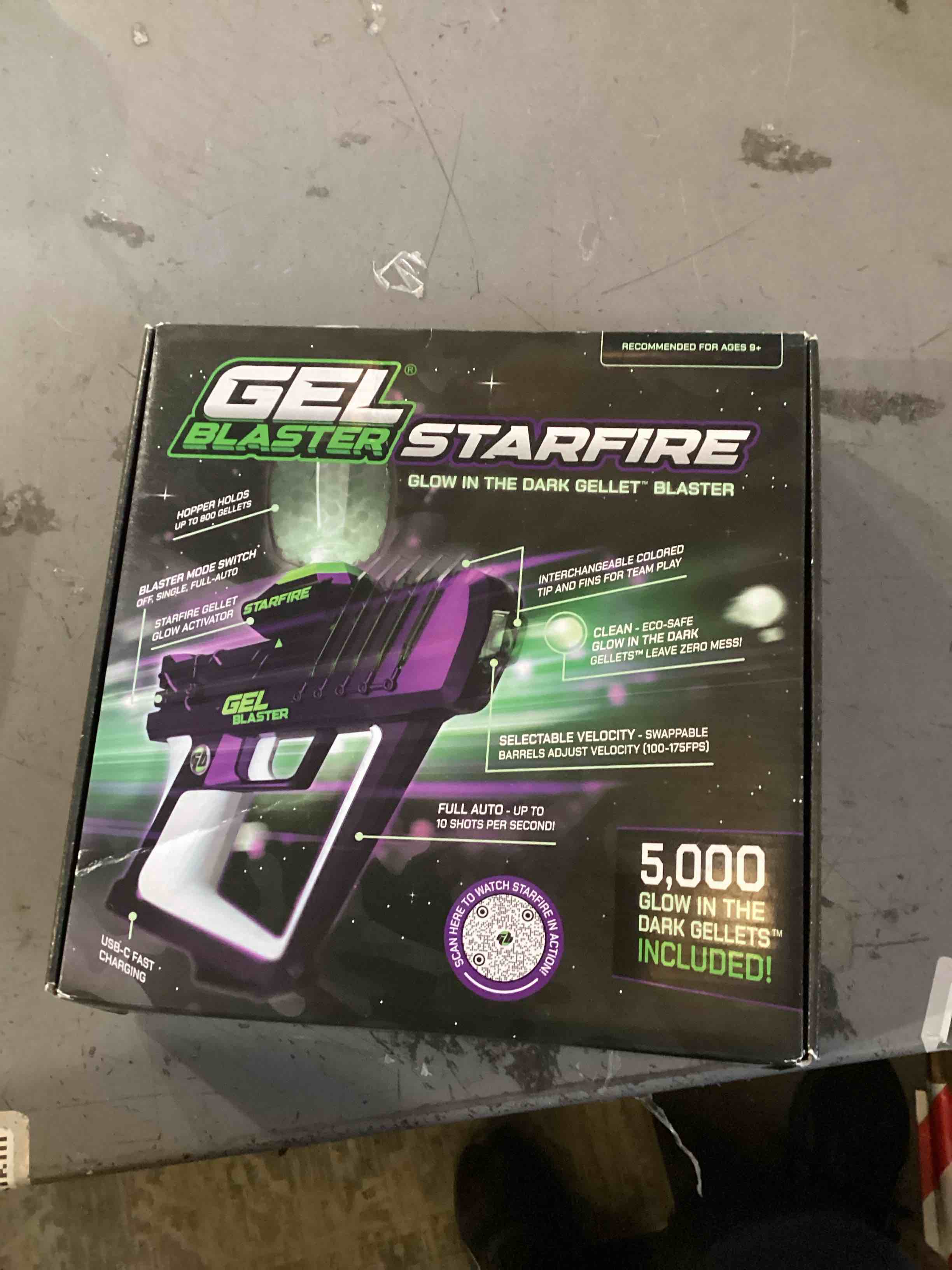 Condition photo showing As Is for Gel Blaster Starfire Glow-in-the-Dark Gellet Blaster with 5 000 Starfire Glow-in-the-Dark Gellets