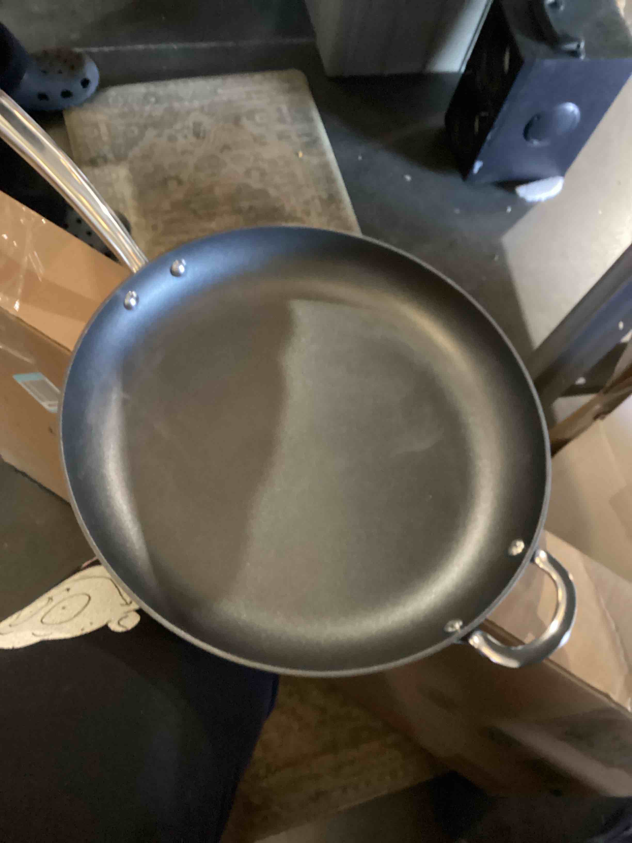 Condition photo showing As Is for Calphalon® Hard-Anodized Nonstick 12-Inch Frying Pan