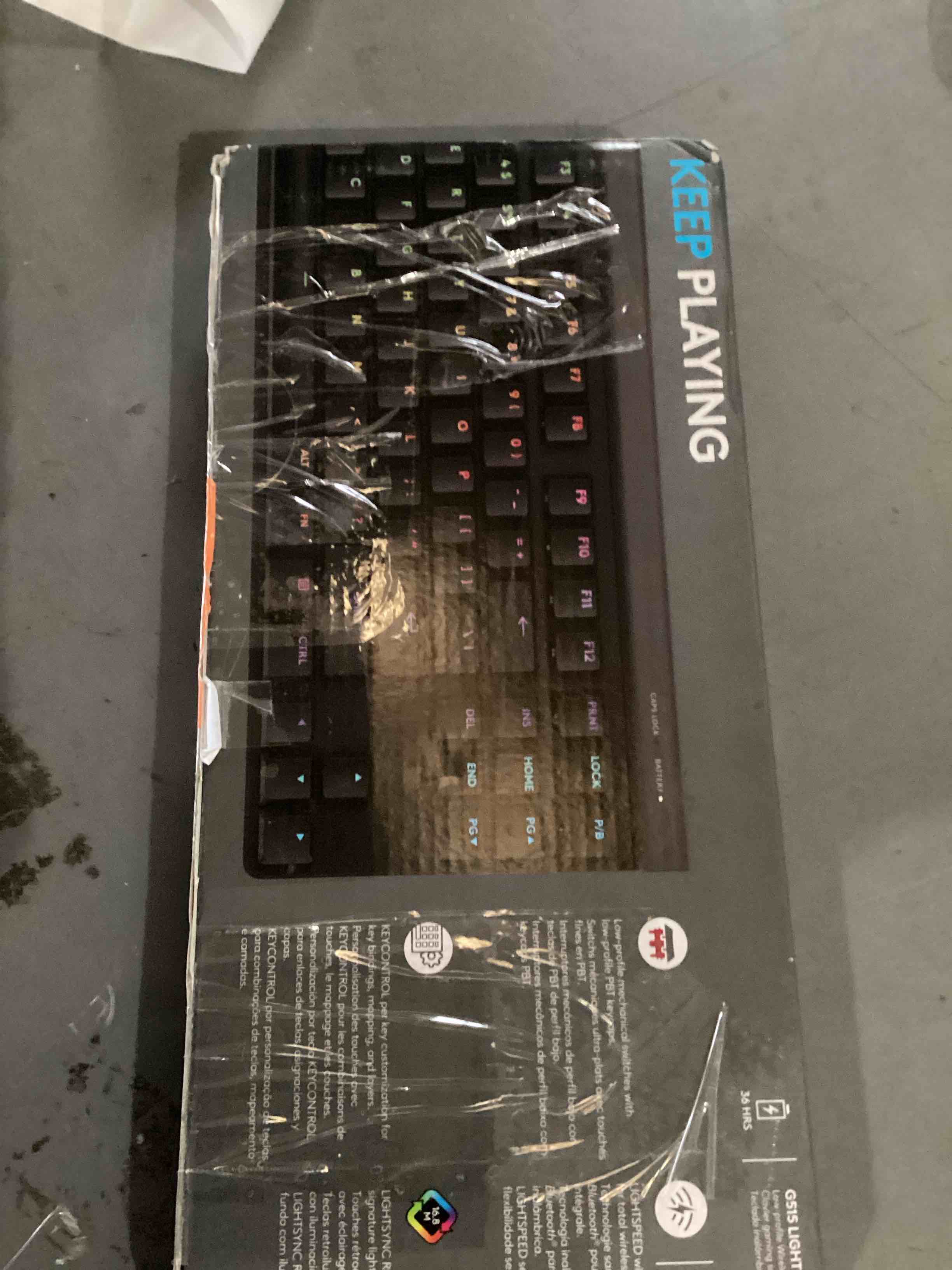 Condition photo showing New/Like New for Logitech G515 Lightspeed TKL Low Profile Wireless Gaming Keyboard, LIGHTSYNC RGB, Thin Tenkeyless Design, Double-Shot PBT Keycaps, Linear (Red) Mechanical Switches - Black Black Wireless Linear Switches Keyboard