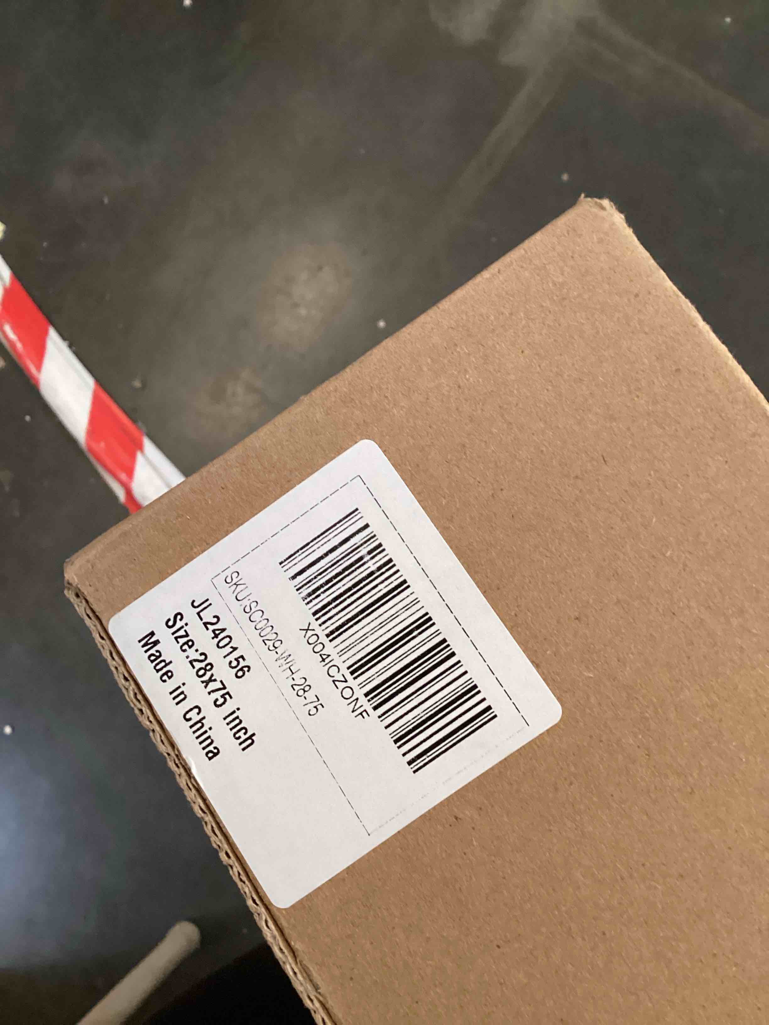 Condition photo showing As Is for Joydeco No Drill No Tools Blackout Shades, Cordless Roller Shades, Privacy Blinds for Indoor Windows, Easy Install Window Blinds for Home, Bedroom, Kitchen, Office (White, 28" W X 75" H) White 28"W x 75"H