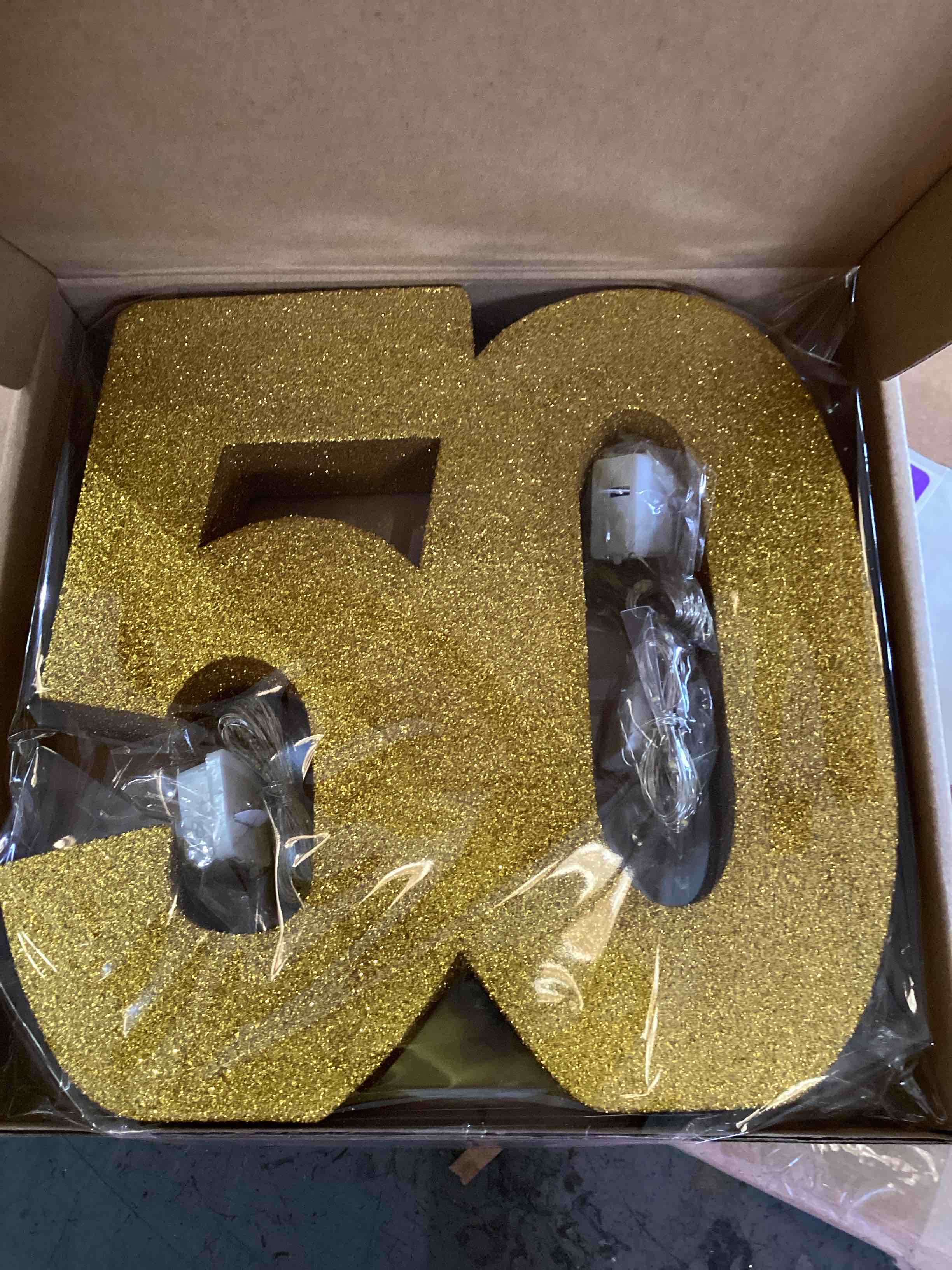 Usongshine11.8 Inch Gold Glitter Number Birthday Party Decorations, 50th Centerpiece Table Shining G