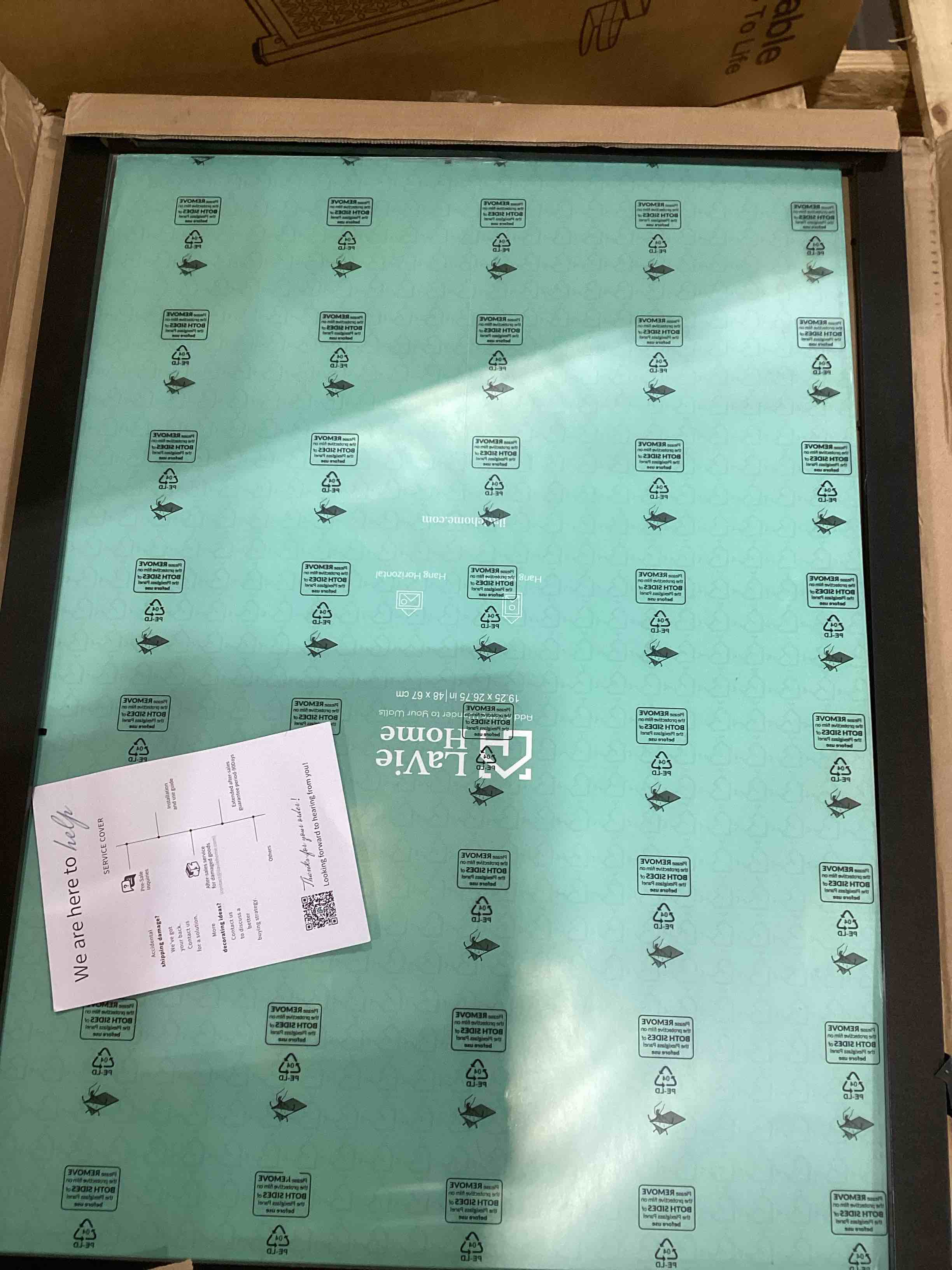 Condition photo showing Good Condition for LaVie Home 19.25x26.75 Picture Frame Black, Puzzles Frame for Wall Decoration, Classic Black Minimalist Style Suitable for Decorating Houses, Offices, Hotels, Puzzles Posters Photos or Artwork?1 Pack? 19.25x26.75 Black