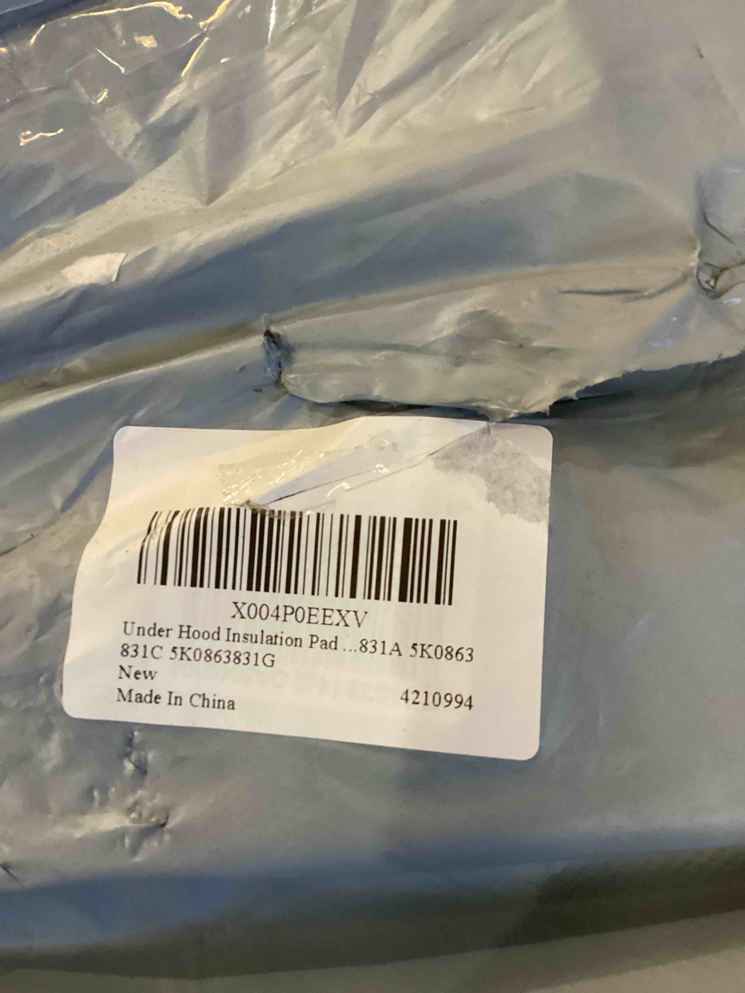 Condition photo showing As Is for Under Hood Insulation Pad for Golf GTI Jetta SE SEL 2010-2014 2.0L 2.5L Front Engine Cover Hood Bonnet Insulation Pad Soundproof Cotton Heat Insulation Pad Mat Replace 5K0863831A 5K0863831C 5K0863831G