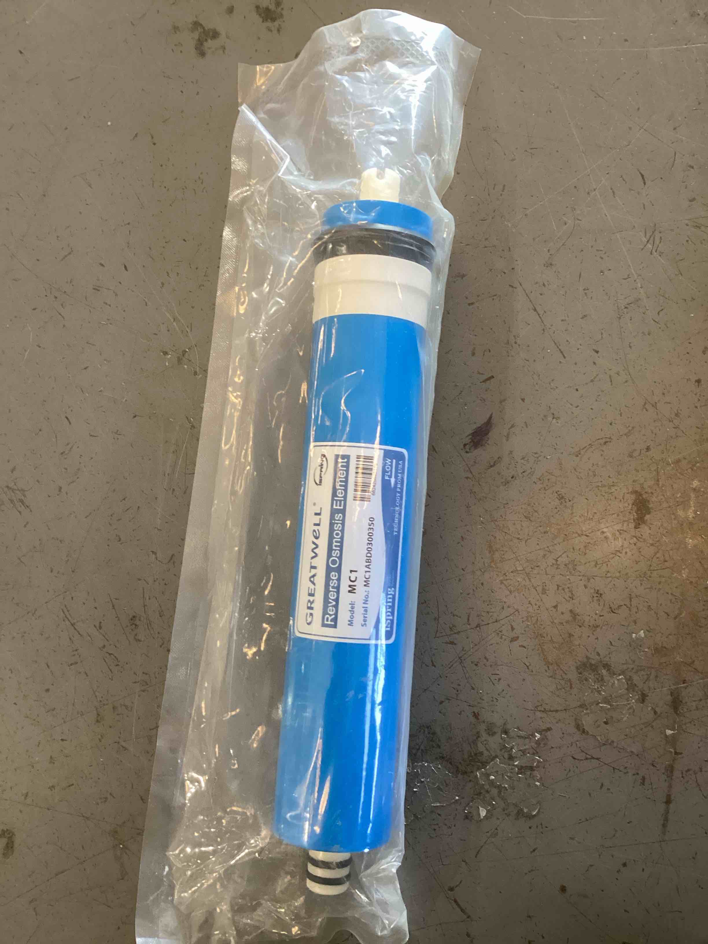 ispring greatwell reverse osmosis membrane 100 gpd 11.75” x 1.75”, replacement fits standard under s