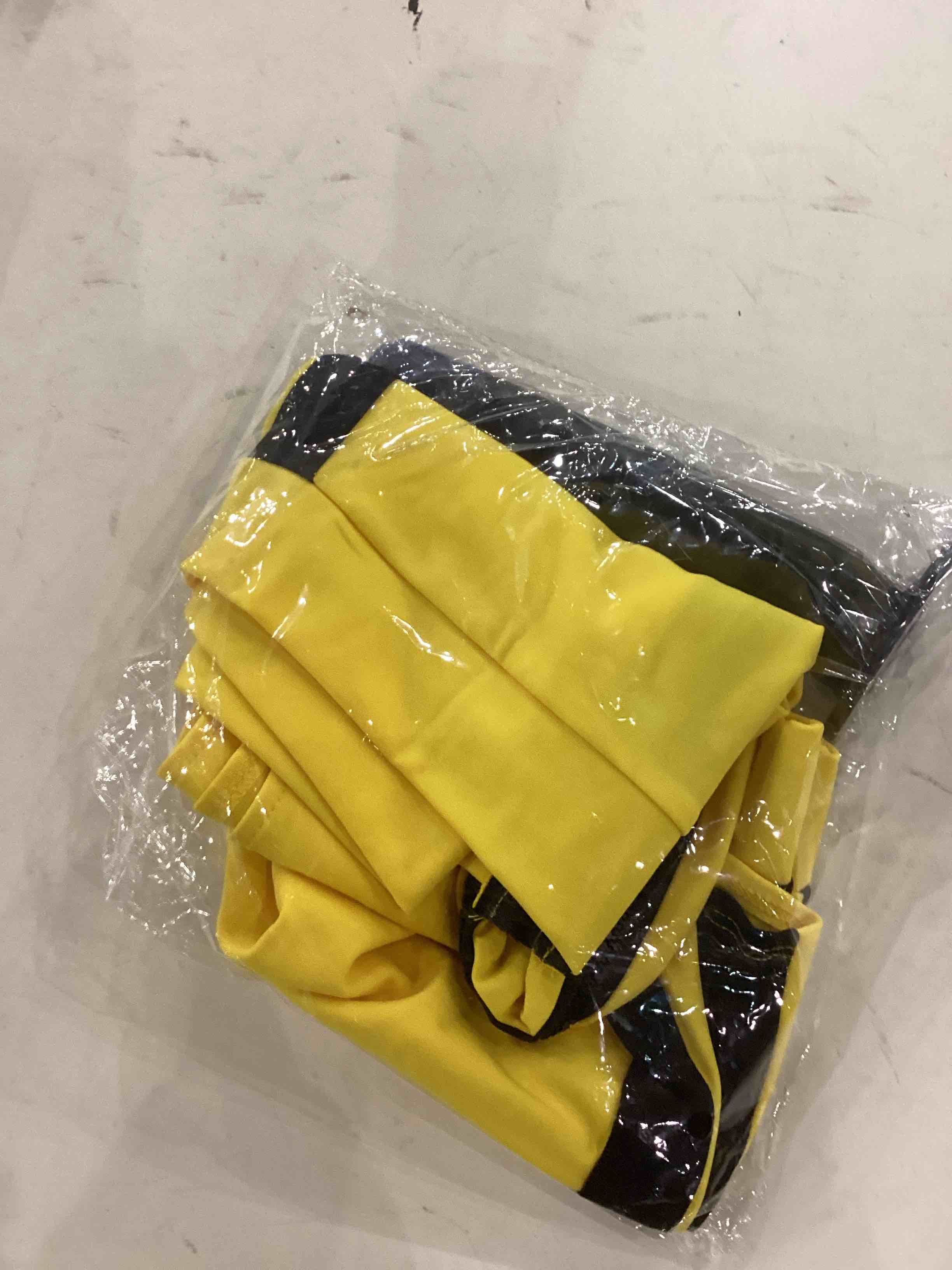 Shihanee 3 Pcs Killer Cosplay Costume Set for Women Yellow Crop Top Shorts with Black Knife for Hall