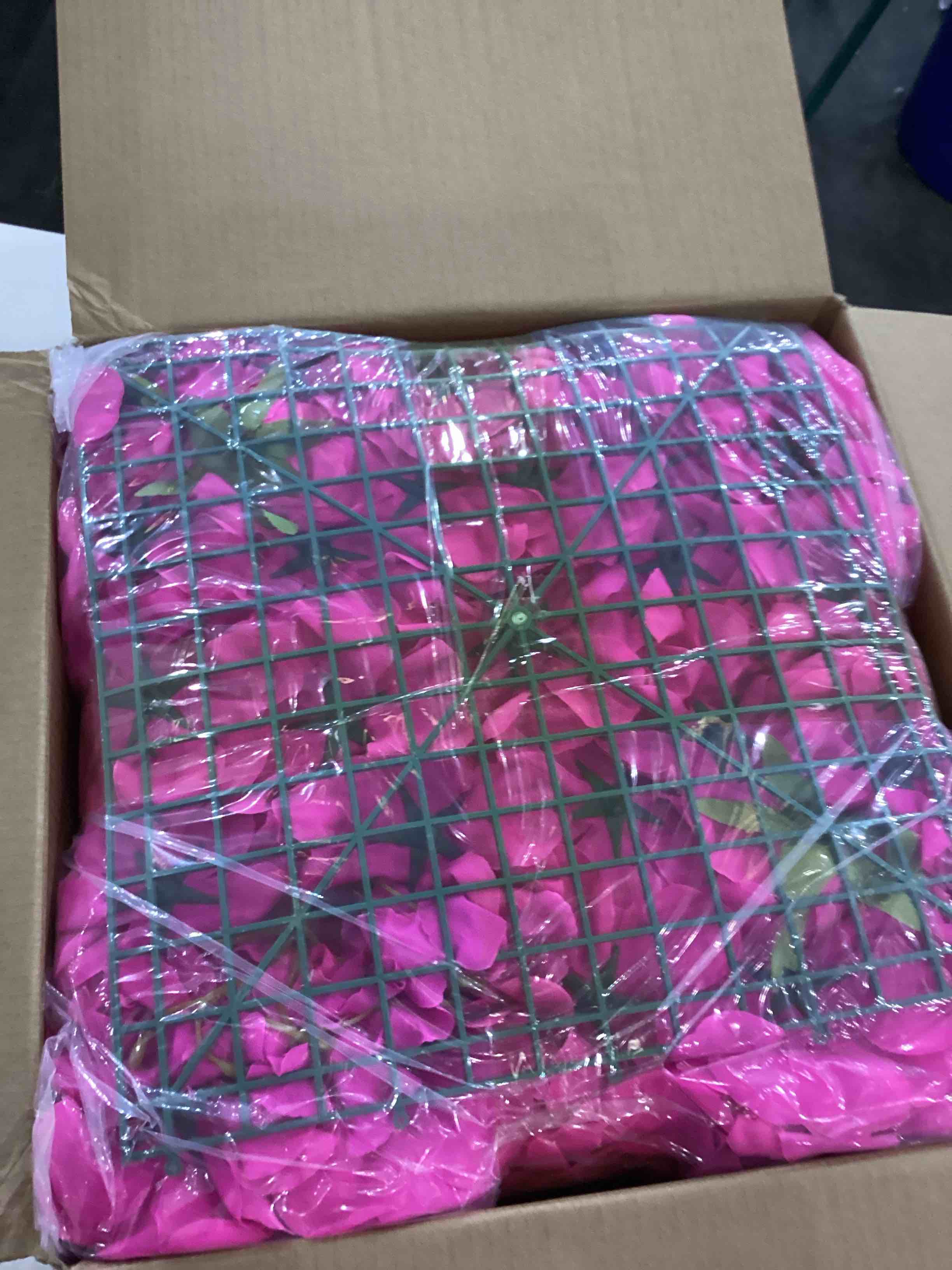 RIDDSEE Flower Wall Backdrop 12pcs 16.5x16.5 Inch Floral Wall Panel Artificial Silk Rose Wall Decor 