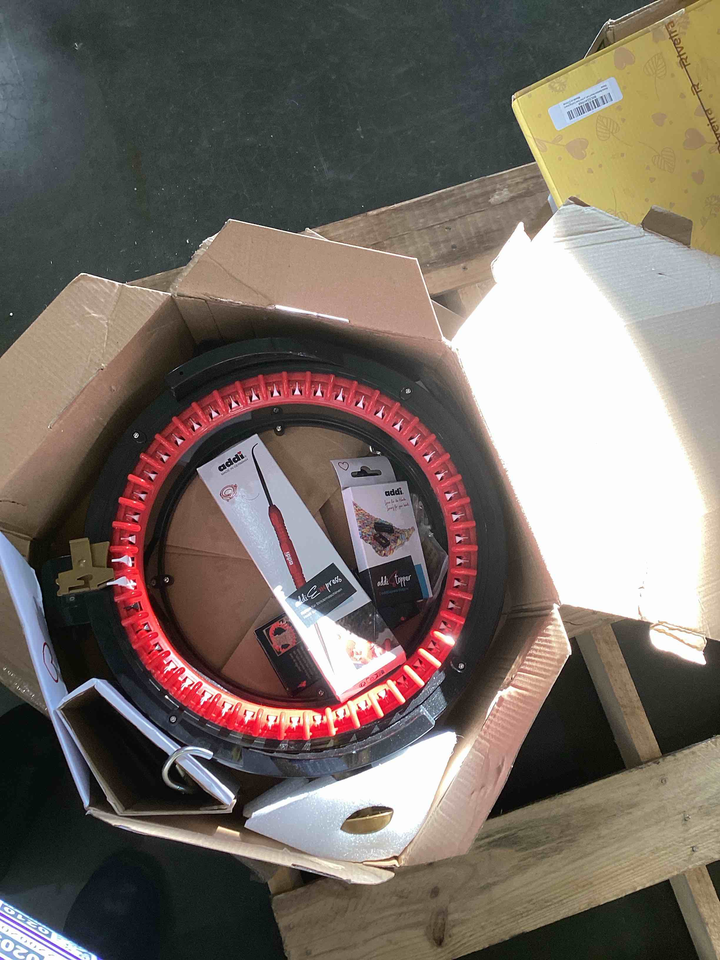 Addi Express King Size Knitting Machine Kit Extended Version with Manual Counter Includes: 46 Needles, Knitting Machine, Pattern Book, Express Hook, Replacement Needles, Stopper