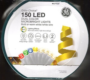 Item# 5270947 GE 5270947 150CT DUAL COLOR MICROBRIGHT LED MULTICOLOR/WHITE 8 IN 1 43