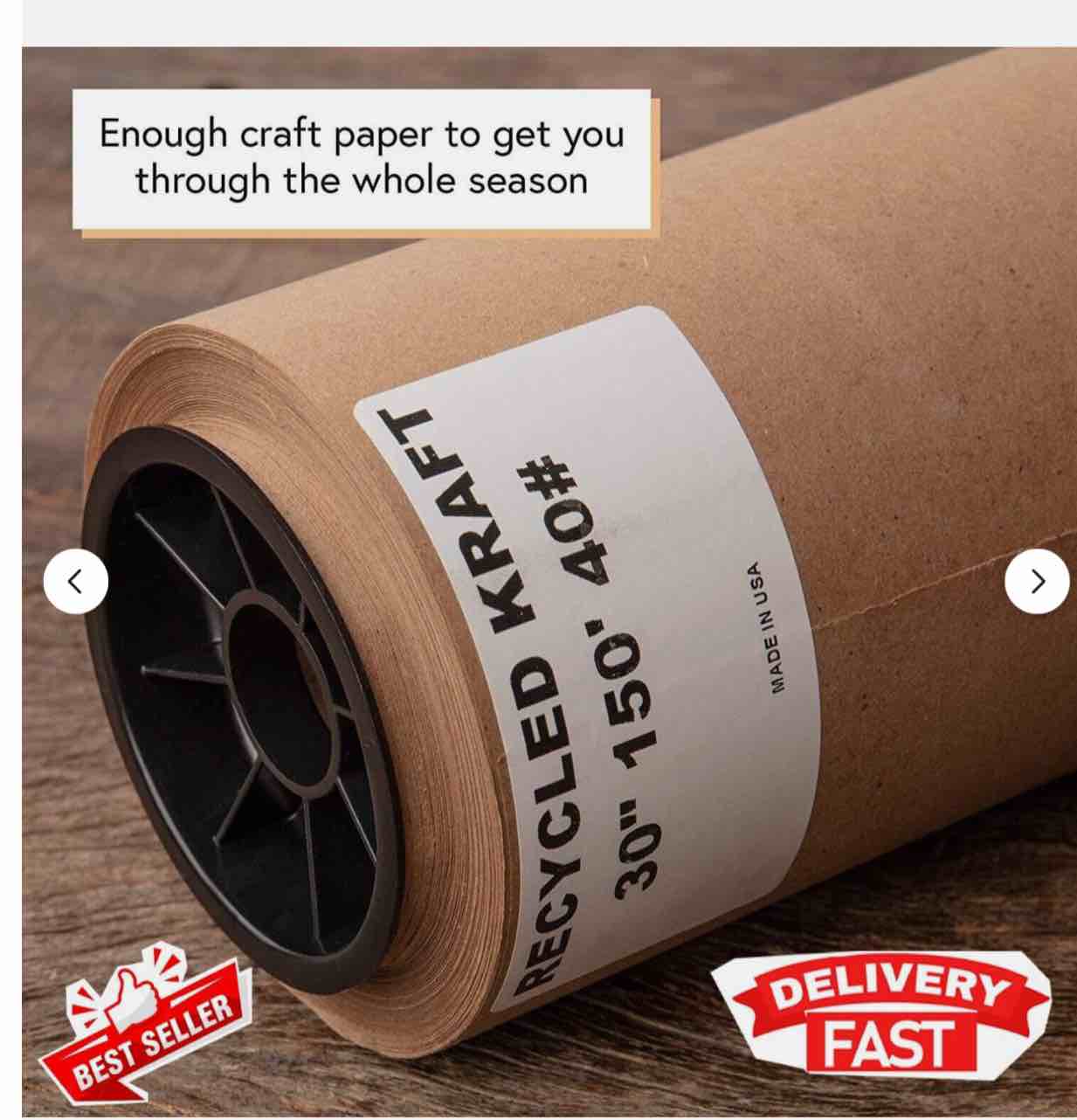 Kraft Paper Roll Sheet Packaging Packing Shipping Mailing Wrapping 1800x30in 