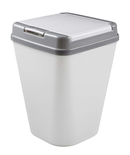 Plastic Bathroom Trash Can with lid Trash Bin for Living Room, Bedroom, Kitchen, Office Wastebasket Press Top Lid