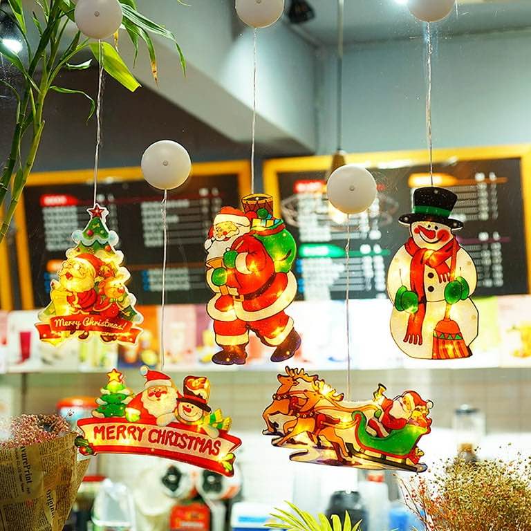 Cartoon Shape Christmas Lights - Vivid Color Glowing Santa Claus LED Lamp for Home