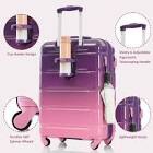  Purple and Pink 20 in. Expandable ABS plus PC Hardshell Spinner LuggageTSA Lock, USB Port (20 in