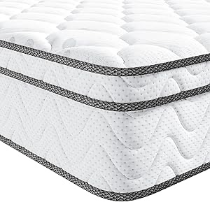 Vesgantti Full Size Mattress, 10 Inch Hybrid Full Mattress in a Box, Double Mattress with Memory Foam and Pocket Spring, Ergonomic Design & Pressure Relief, Medium Firm Feel, 54"*75"*10"