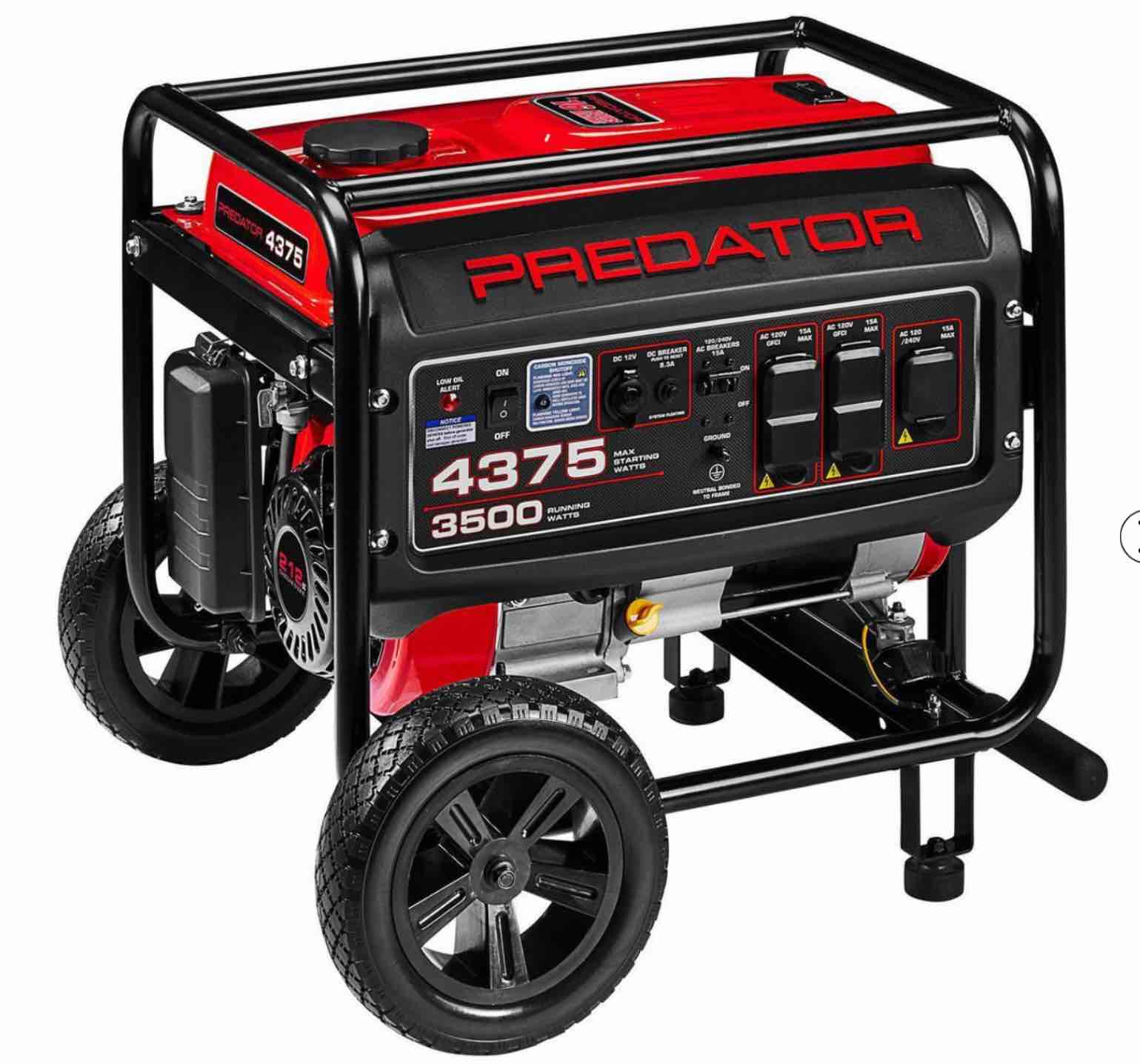 ( incomplete) PREDATOR 4375 Watt Gas-Powered Portable Generator with CO SECURE Technology, EPA